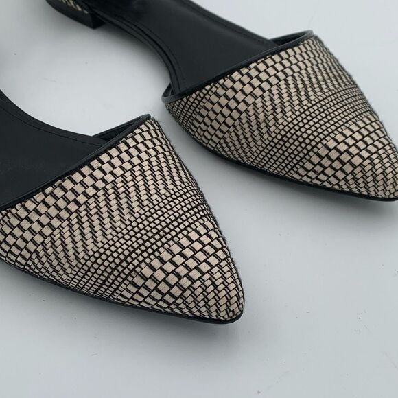 Lafayette 148 New York D’Orsay Black and Cream Patterned Flats Womans size 8/38 - Picture 2 of 13